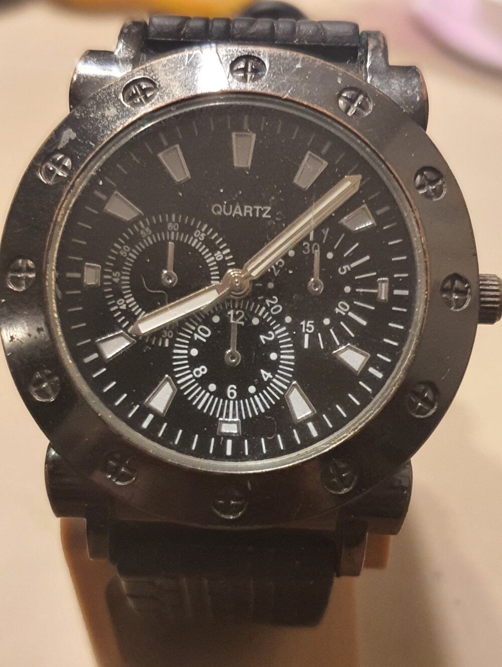 10/$20 Black/Silver Silicone Men's Watch